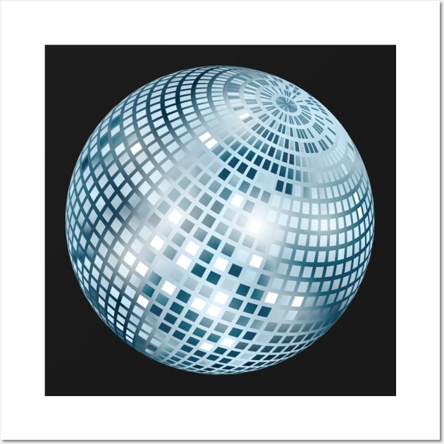 Disco Ball / Mirror Ball / Glitter Ball (Silver) Wall Art by MrFaulbaum